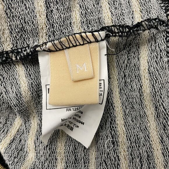 John Galliano Women's Medium Black & Gold Striped Designer Stretch Blouse Y2K - Picture 7 of 9